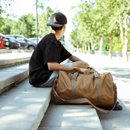 Bolso de viaje/deporte sustentable marrón claro