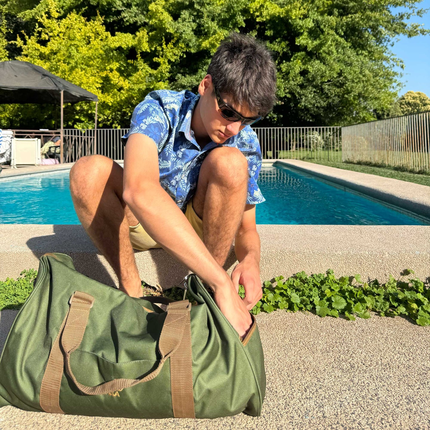 Bolso de viaje/deporte sustentable verde