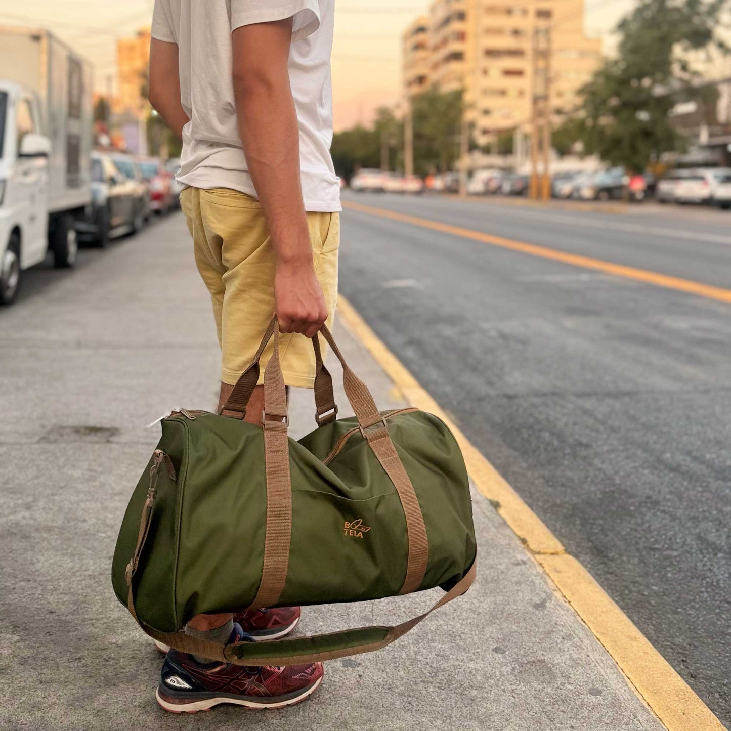 Bolso de viaje/deporte sustentable verde