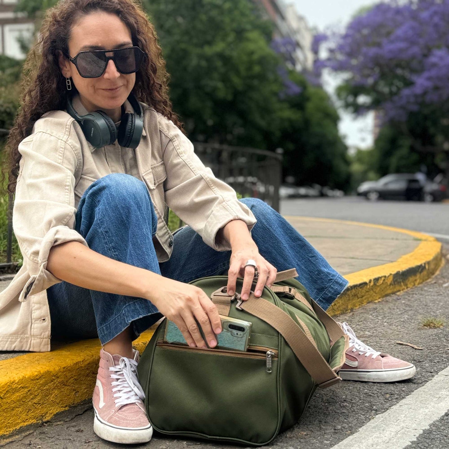 Bolso de viaje/deporte sustentable verde