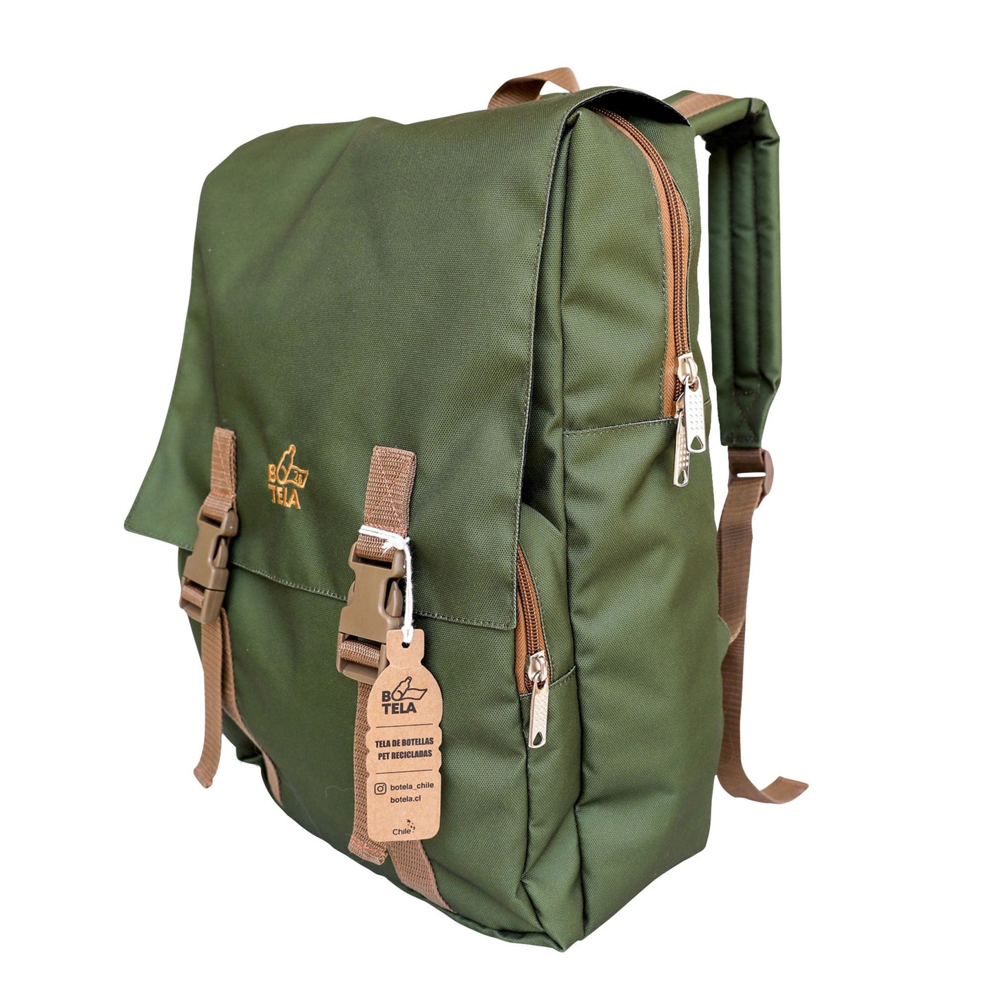 Mochila cuadrada sustentable para notebook 13" - 15.6" verde