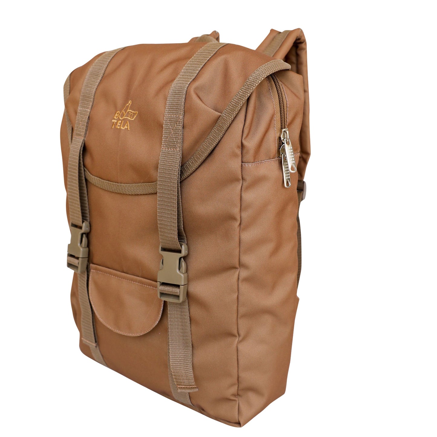 Mochila curva sustentable para notebook 13" - 15.6" marrón claro