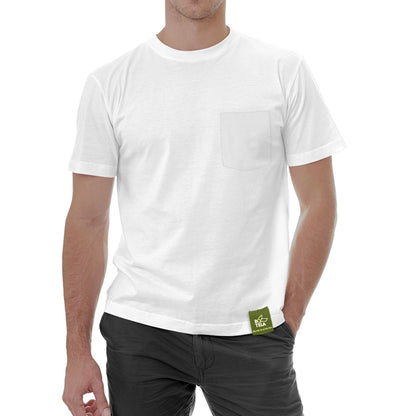 Remera sustentable hombre manga corta blanca