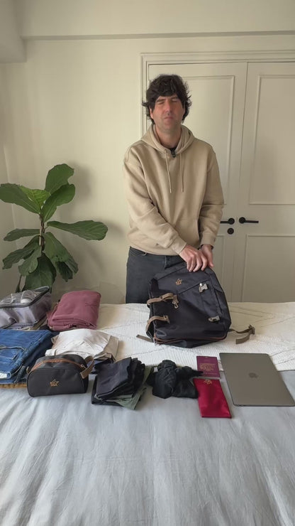 Mochila de viaje negra 40 lts + Envío GRATIS